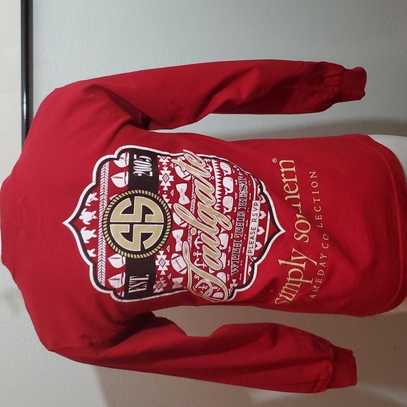 SIMPLY SOUTHERN Red/Black/Yellow Tailgate T-Shirt-Gameday Collection-Sz S - Picture 5 of 17